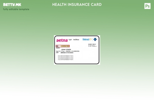 Модерен стил Шаблон за картичка за здравствено осигурување New York Aetna Inc